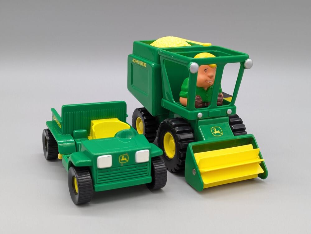 RC2 John Deere Tractor Corn Combine Harvester + ATV Gator + Farmer Toy Lot